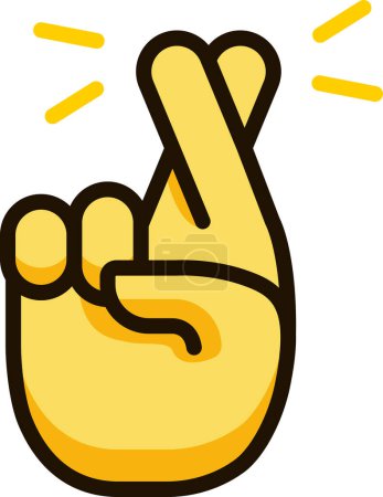 Illustration for Crossed fingers icon emoji sticker - Royalty Free Image