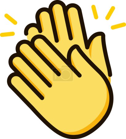 Illustration for Clapping hands icon emoji sticker - Royalty Free Image
