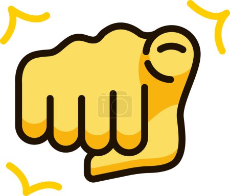 Illustration for Index pointing icon emoji sticker - Royalty Free Image