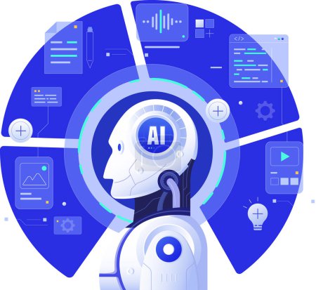 Generative AI and tool concept illustration
