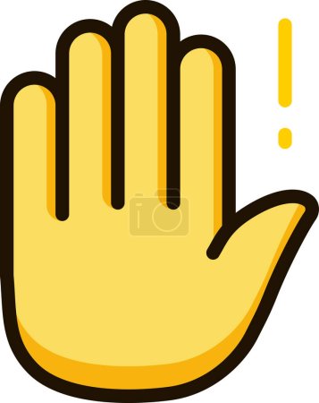 Illustration for Stop hand icon emoji sticker - Royalty Free Image