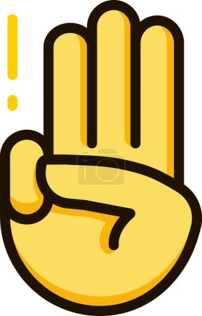 Illustration for Three finger salute icon emoji sticker - Royalty Free Image