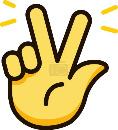 Illustration for Peace hand sign icon emoji sticker - Royalty Free Image