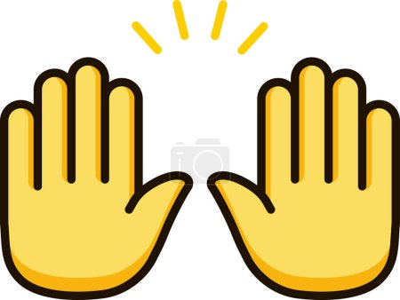 Illustration for Raising hands icon emoji sticker - Royalty Free Image
