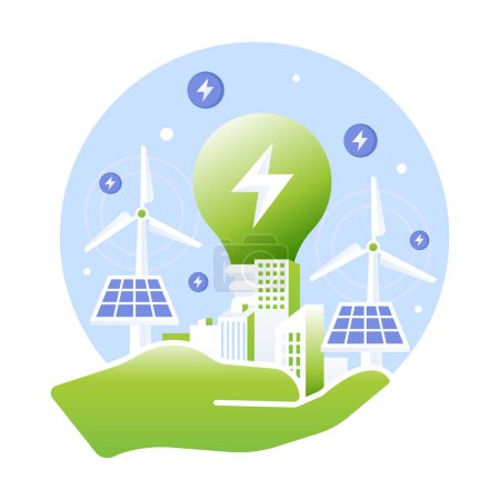 Téléchargez les illustrations : Illustration du concept des énergies renouvelables - en licence libre de droit