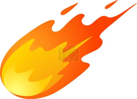 Illustration for Hot Falling Fireball and Comet emoji icon - Royalty Free Image