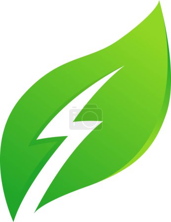 Illustration for Green energy logo element. renewable power leaf icon symbol design - Royalty Free Image