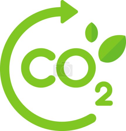 Co2 Reducción de emisiones Icono del logotipo de la hoja verde