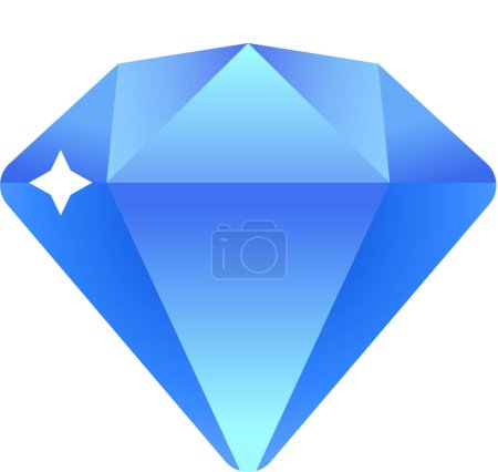 blue diamond gem icon clipart illustration