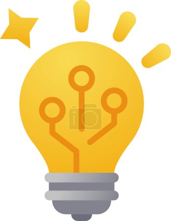 Ampoule Innovation technologique icône clipart illustration