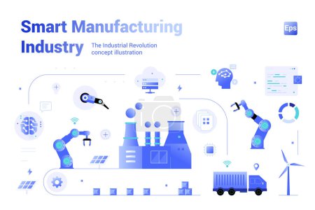 IIOT Smart Manufacturing Industry illustration