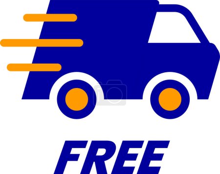 Truck Fast Shipping icon solid Free
