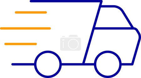 Truck Fast Shipping Ikone dünn Duotone