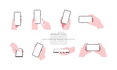 Simple flat Hand Holding Phone illustration
