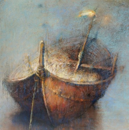 Téléchargez les photos : Peinture à l'huile originale petit voilier - en image libre de droit