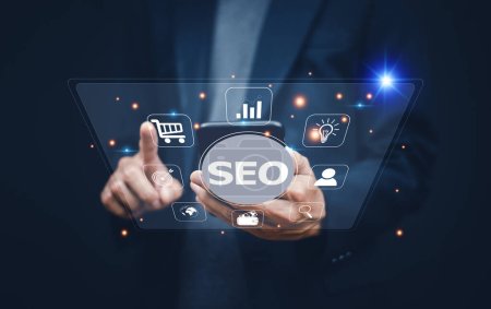 SEO Search engine optimization concept, Marketing Ranking Traffic Website Internet Business Technology, SEO concept-stock-photo