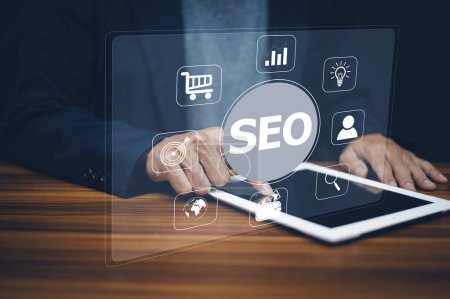 SEO Search engine optimization concept, Marketing Ranking Traffic Website Internet Business Technology, SEO concept-stock-photo