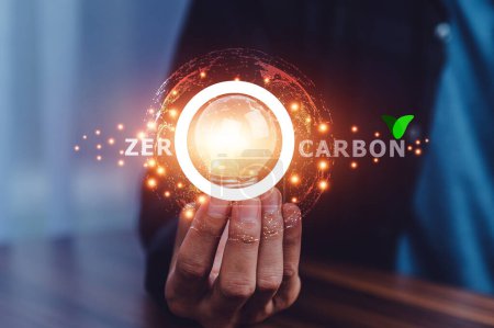 Téléchargez les photos : 2030 concept zéro carbone, 2023 zéro carbone est l'important pour les entreprises dans le monde, Réduire la sécurité du carbone dans le monde. - en image libre de droit