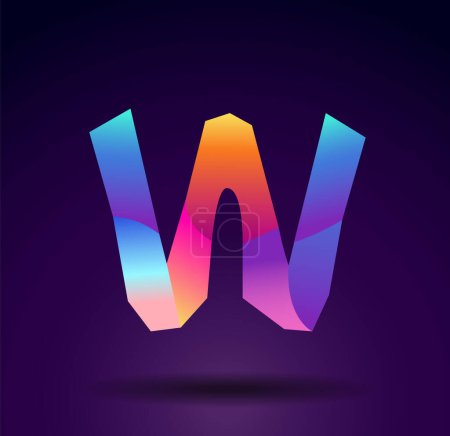 Illustration for W logo colorful abstract shape, logo design, creative initial - Royalty Free Image