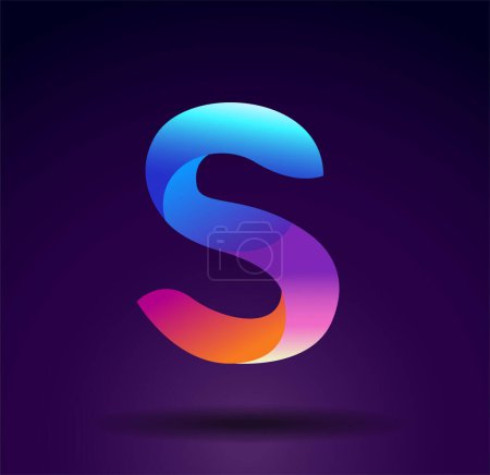 Ilustración de S logotipo forma abstracta colorida, diseño del logotipo, inicial creativa - Imagen libre de derechos
