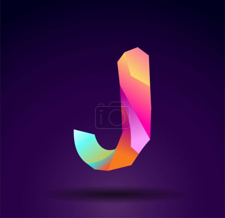 Ilustración de J logo forma abstracta colorida, diseño del logotipo, inicial creativa - Imagen libre de derechos