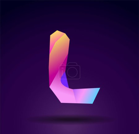 Illustration for L logo colorful abstract shape, logo design, creative initial - Royalty Free Image