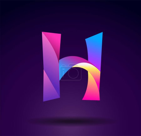 Ilustración de Forma abstracta colorida del logotipo de H, diseño del logotipo, inicial creativa - Imagen libre de derechos