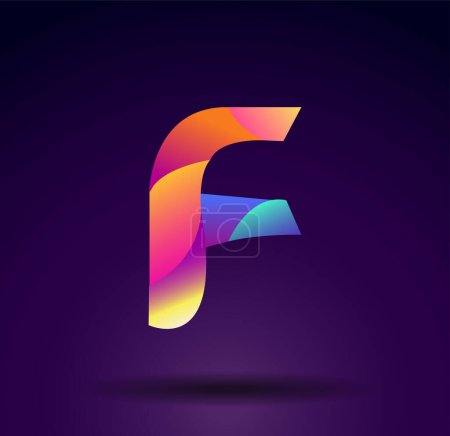 Ilustración de F logotipo forma abstracta colorido, diseño del logotipo, inicial creativa - Imagen libre de derechos