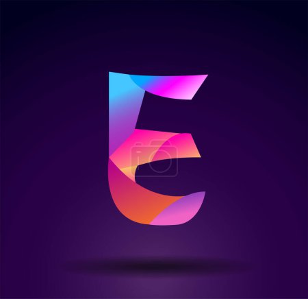 Ilustración de E forma abstracta colorida del logotipo, diseño del logotipo, inicial creativa - Imagen libre de derechos