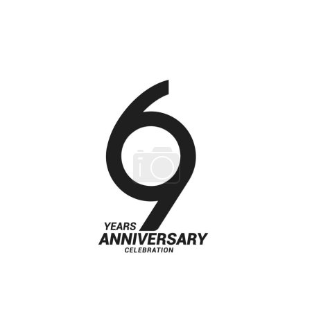 Illustration for Years anniversary celebration black on white logotype - Royalty Free Image