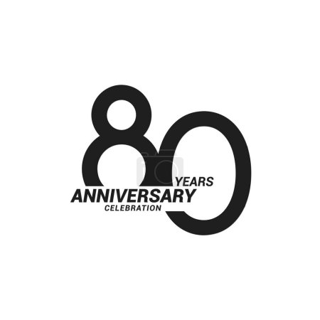 Illustration for Years anniversary celebration black on white logotype - Royalty Free Image
