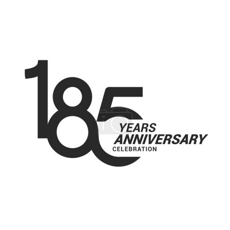Ilustración de Años aniversario celebración negro sobre blanco logotipo - Imagen libre de derechos