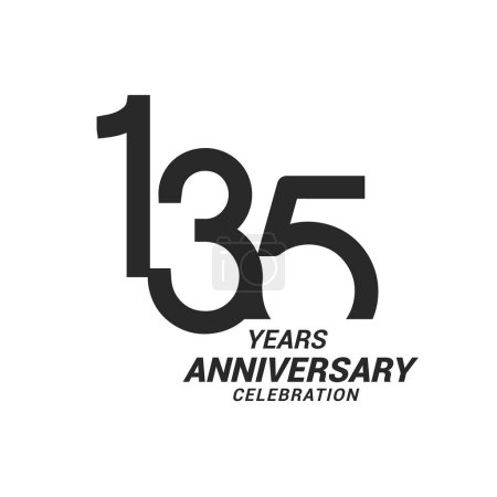 Ilustración de Años aniversario celebración negro sobre blanco logotipo - Imagen libre de derechos