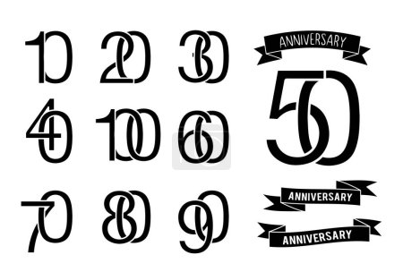 Illustration for Anniversary logo group with some number vector - Royalty Free Image