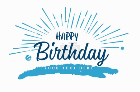Illustration for Happy birthday hand drawn vector lettering design - Royalty Free Image