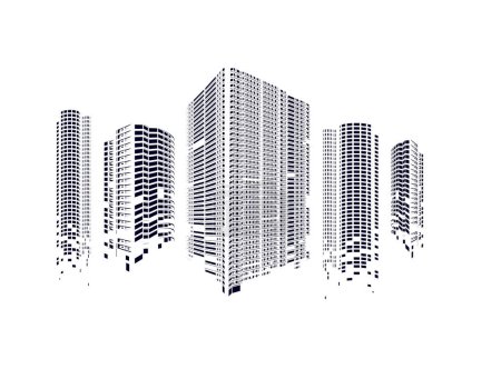 Illustration for Building vector illustration. architecture skyscraper object isolated background - Royalty Free Image