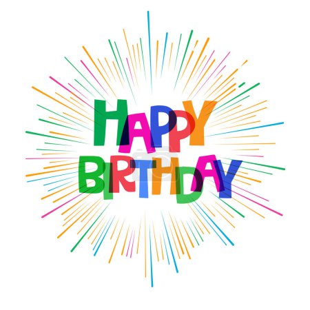 Illustration for "HAPPY BIRTHDAY" Vector design. happy birthday full color design - Royalty Free Image