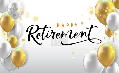 Happy Retirement lettering card, banner.