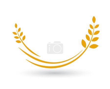 Illustration for Den laurel wreath swoosh logo. for anniversary, wedding, award - Royalty Free Image