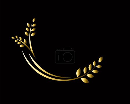 Ilustración de Den laurel corona swoosh logo. para aniversario, boda, premio - Imagen libre de derechos