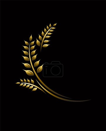 Ilustración de Den laurel corona swoosh logo. para aniversario, boda, premio - Imagen libre de derechos