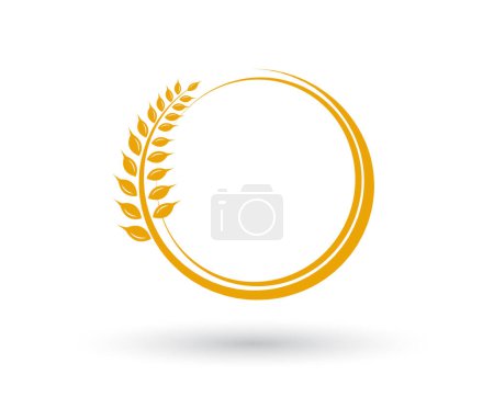 Illustration for Den laurel wreath swoosh logo. for anniversary, wedding, award - Royalty Free Image