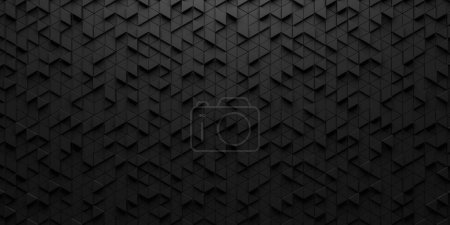 Foto de Abstracto 3d textura negro cuadrado patrón fondo, grunge superficie-ilustración wallpaper.3d representación. - Imagen libre de derechos