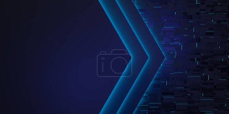 Photo for Ultra hd sci-fi bluelight neon Black background abstract 3d texture black  background space wallpaper,  3d rendering. - Royalty Free Image