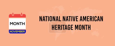 Photo for November National Native American Heritage Month text banner design for social media post - Royalty Free Image