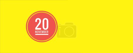 Photo for 20 November Date day of week Sunday, Monday, Tuesday, Wednesday, Thursday, Friday, Saturday. Winter holidays in November Month. - Royalty Free Image