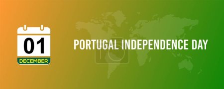 Photo for 01 December Portugal Independence Day of the week Sunday, Monday, Tuesday, Wednesday, Thursday, Friday, Saturday. winter holidays in December. - Royalty Free Image