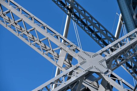 Photo for Williamsburg bridge - structure a steel bridge close up, New York City - Royalty Free Image