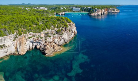 Photo for Aerial view of Bay Cala Galdana at south coast of Menorca (Balearic Islands) - Royalty Free Image