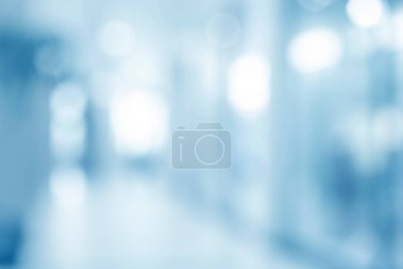 Photo for Abstract defocused blurred background, empty business corridor or shopping mall. Medical and hospital corridor defocused background with modern laboratory (clinic) - Royalty Free Image